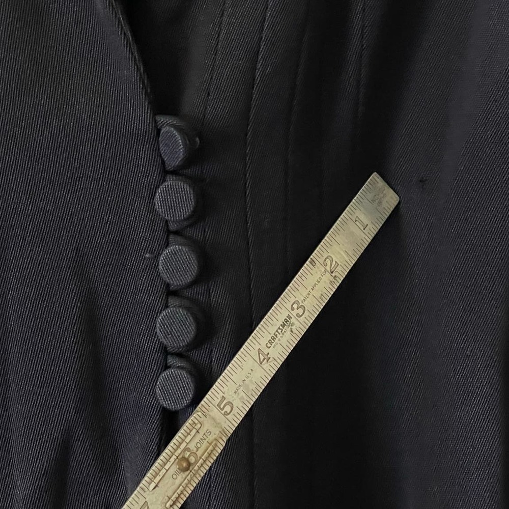 Vintage 1930s-1940s Dark Blue Wool Princess Double Breasted Coat Original WWII - Picture 14 of 16